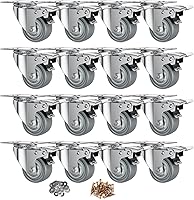 Vista 13 de Ruedas giratorias, ruedas de 2 pulgadas, juego de 4 ruedas resistentes, ruedas de bloqueo CLOATFET con freno (placa superior), ruedas giratorias