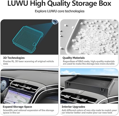 Miniatura 6 de LUWU Organizador de consola central para tablero de instrumentos Hyundai Santa Cruz 2022-2024, caja de almacenamiento para reposabrazos de Santa