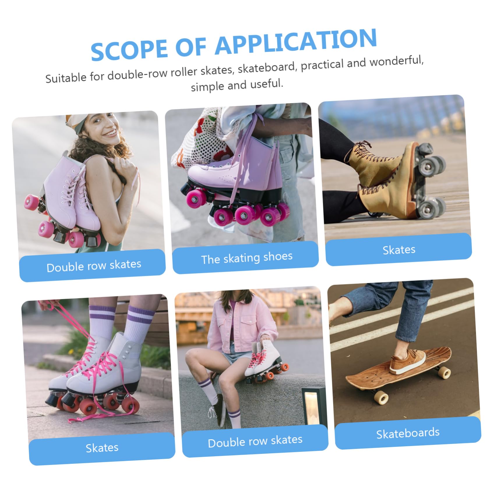 ERINGOGO Fashion Cool Luminous Skate Wheels 4pcs Double-row Roller Skating Wheels for Street Skating