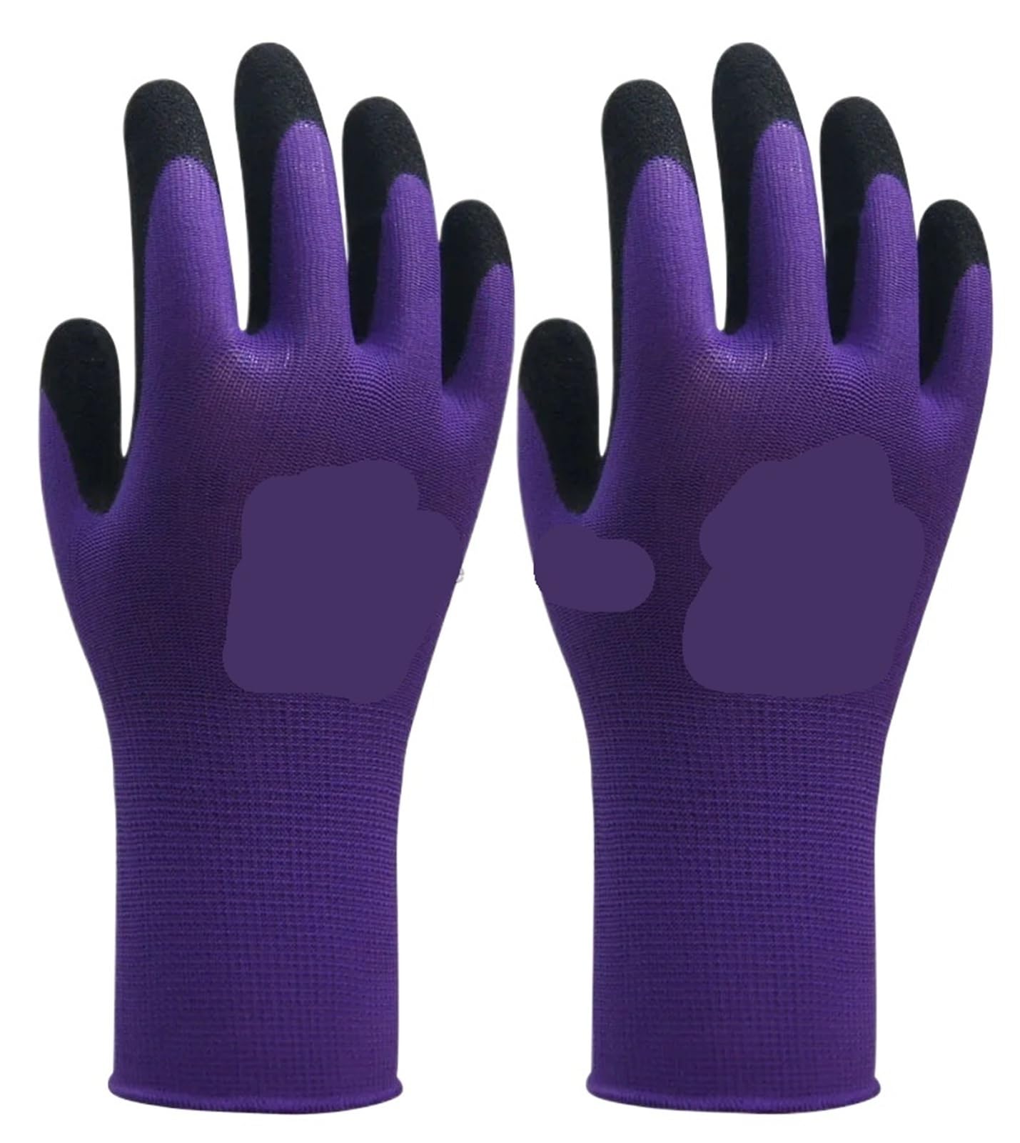 Genérico 6 pares de guantes de jardinería morados, tallas for mujeres y niños, nailon spandex con manoplas de seguridad recubiertas de microespuma de nitrilo(Size Medium)