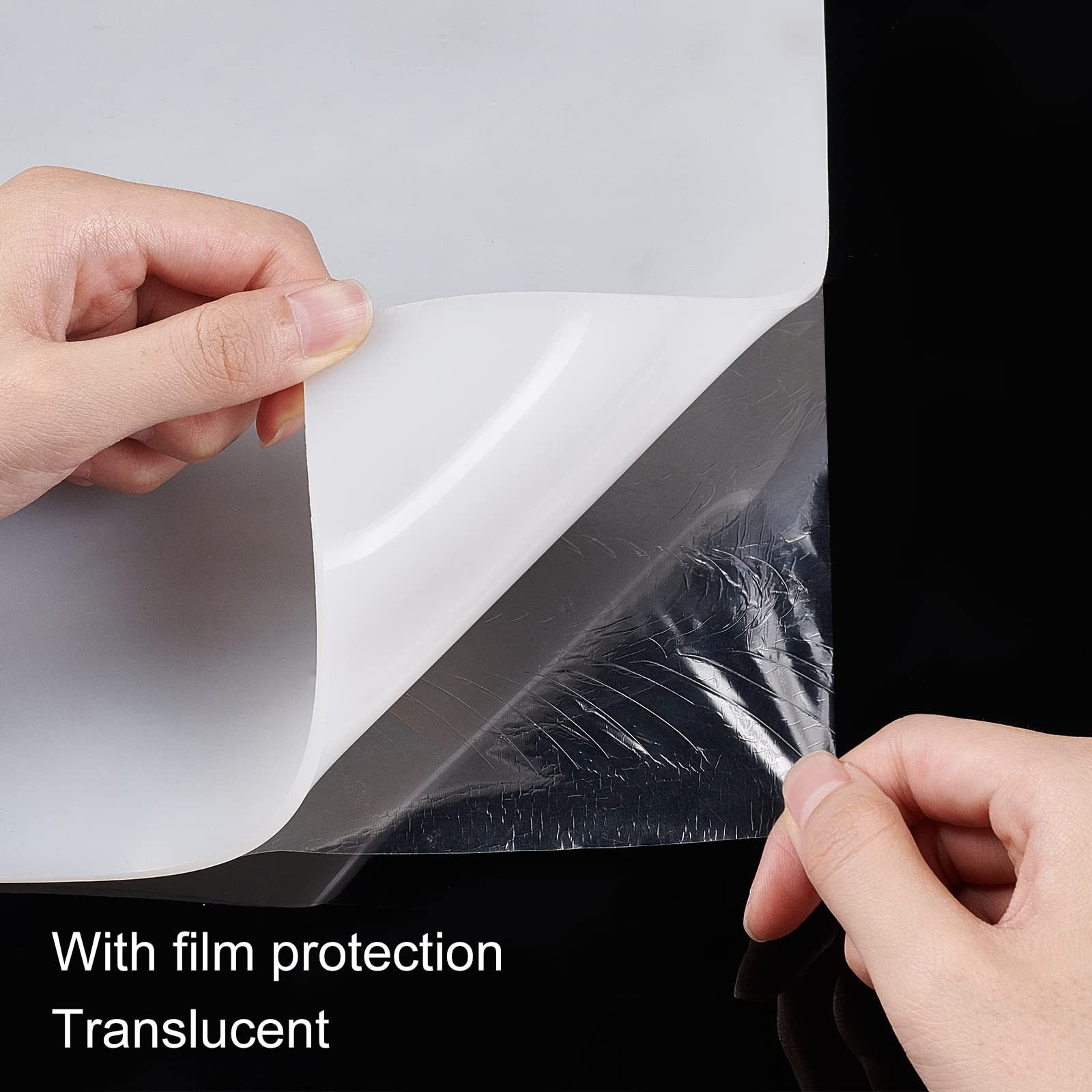 BENECREAT Feuille Silicone Translucide 300x300x4mm – Tapis Antiadhésif Résistant Chaleur Pour Artisanat, Pâtisserie, Protection