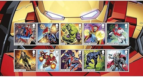 Marvel Comics - Juego de diez sellos coleccionables