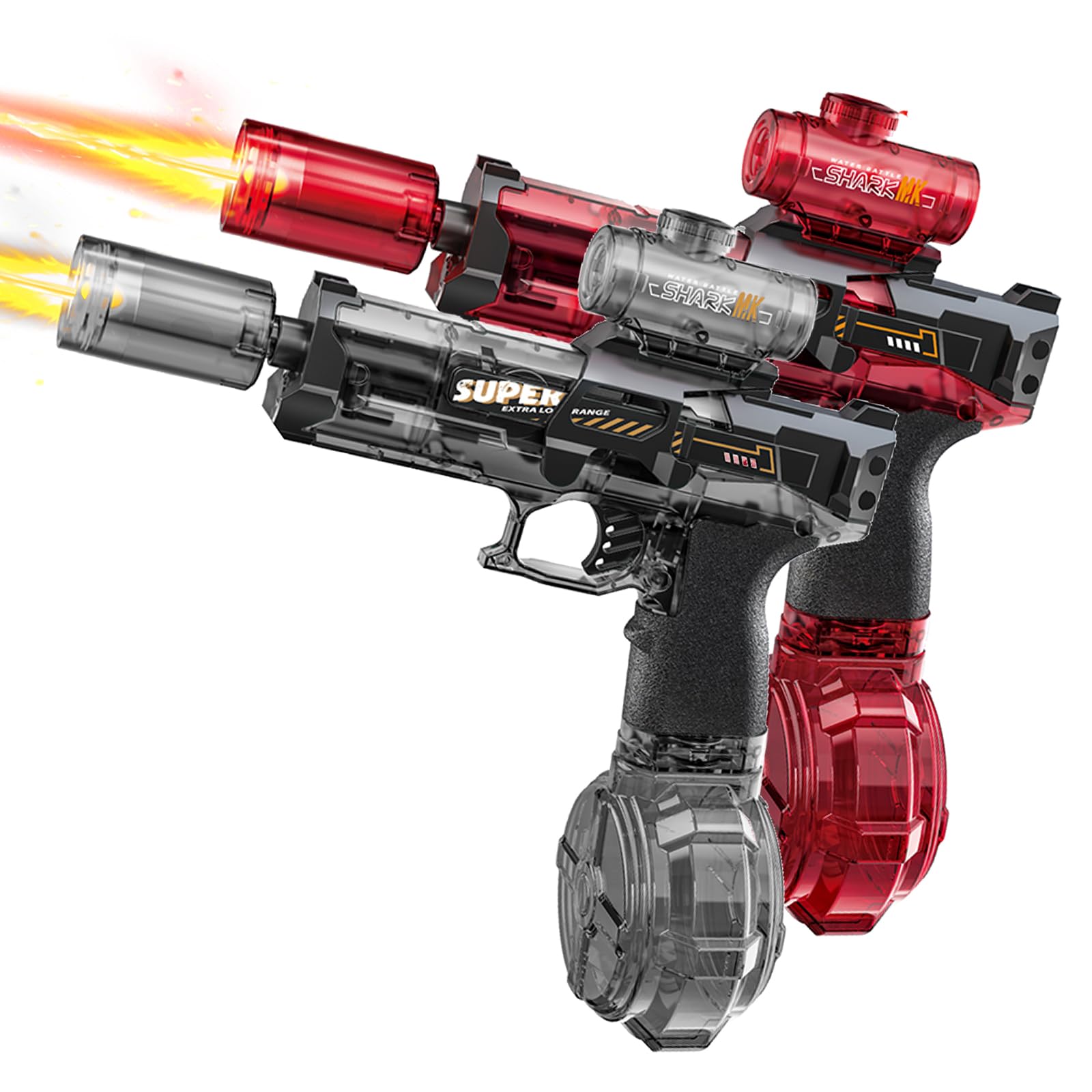 320ml Electric Water Guns, Water Pistol with Muzzle Flash, USB Rechargeable Water Gun Toys, Range 22-26 FT, Full Automatic Electric Squirt Gun for Adults Kids, Summer Beach Pool Party Game (2pcs-C) — image 1
