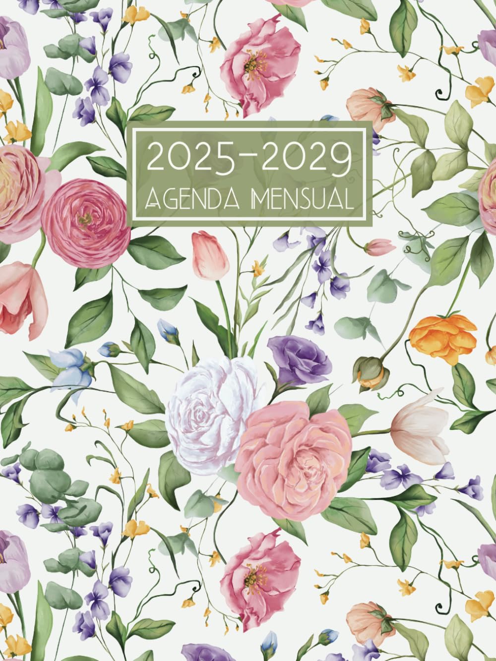 Agenda Mensual 2025-2029: 5 Años Planificador Organizador de Enero 25 a Diciembre 29 || 60 Meses Calendario Anual con Vacaciones Españolas - 1 Mes para 2 Páginas - Formato Grande