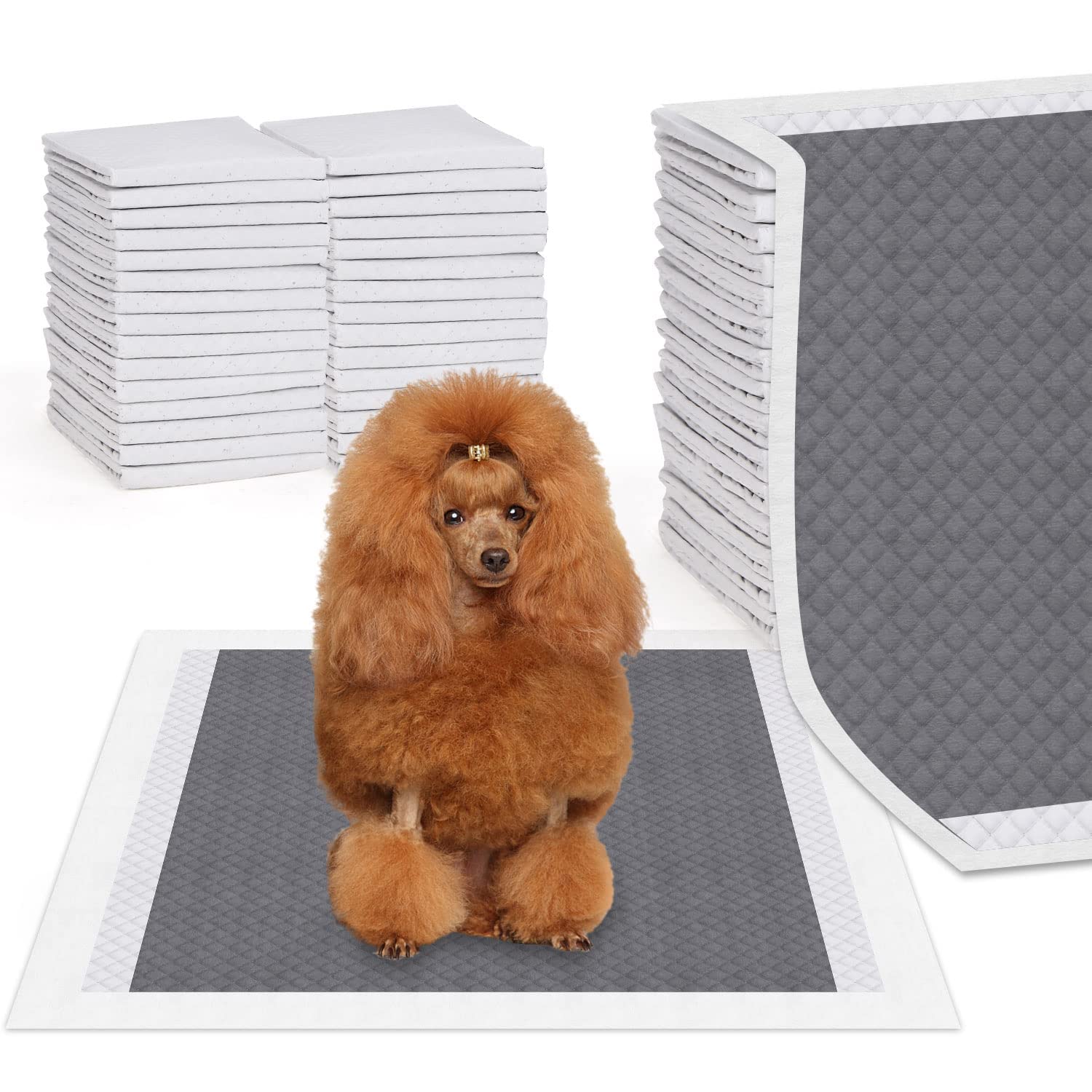 REHTRAD Pack of 50 Pee Pads for Dogs,Pet and Puppy Training Pads,Water Proof Dog Pee pad (Pack of 50, Bamboo Charcoal: 60 x 90cm)-image-23