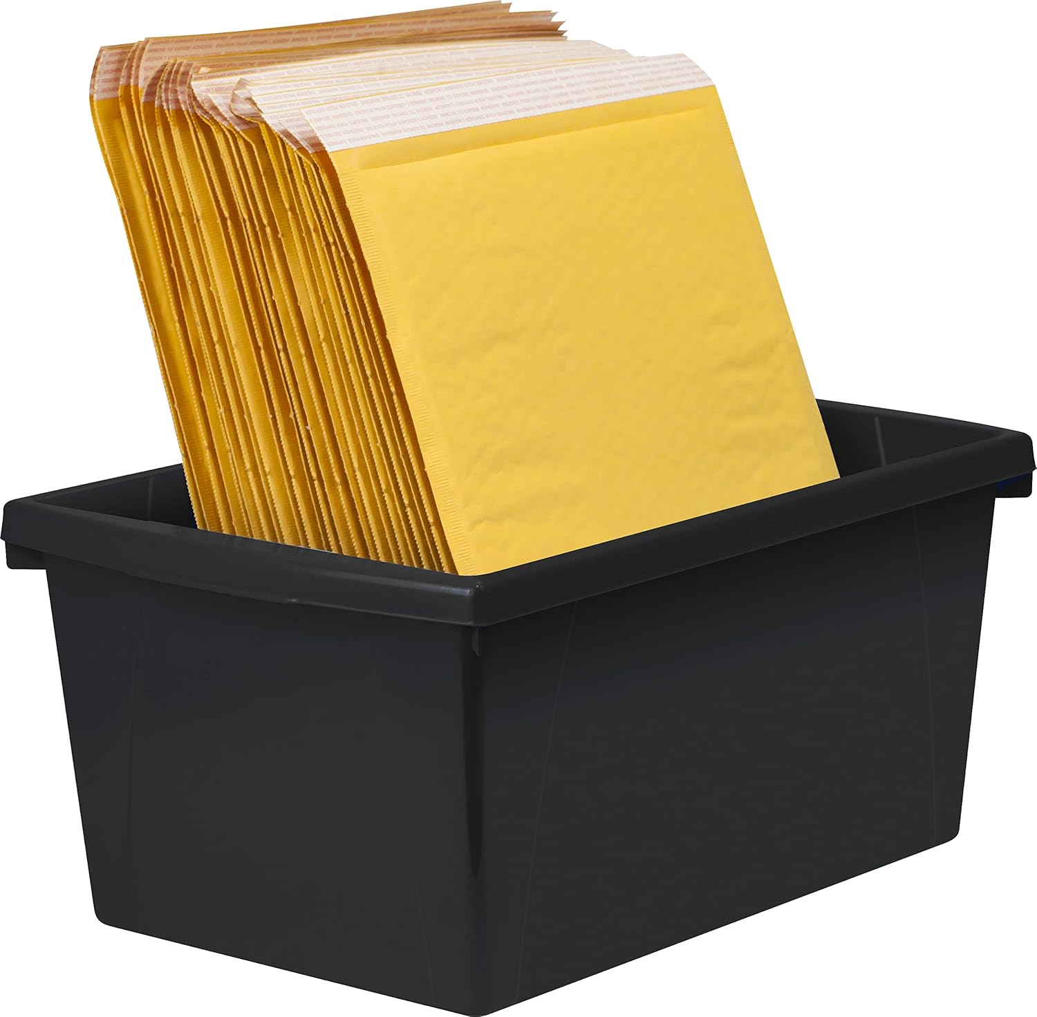Storex 5.5 Gallon Storage Bin – Plastic Classroom Organizer for Books and Supplies, Black, 6-Pack (61429C06C)