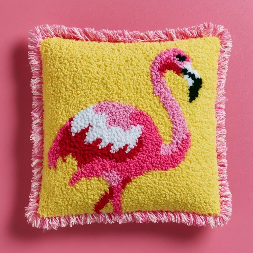AxiangziK Latch Hook Cushion Kit,Big Bird DIY Throw Pillow Cover 43X43Cm