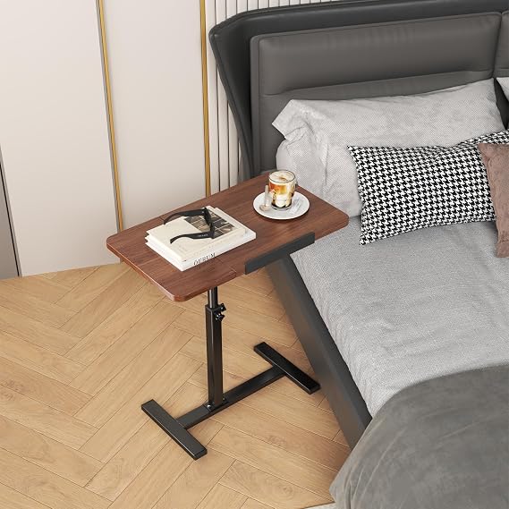 LBFXQ Bedside Table, Lift-Up Type, Width 23.6×Depth 15.7×Height 15.7-33.5 inches, Bedside Table, 360° Rotation, Sofa Table, Care Table, Height Adjustable, Water Resistant, High Temperature Resistant