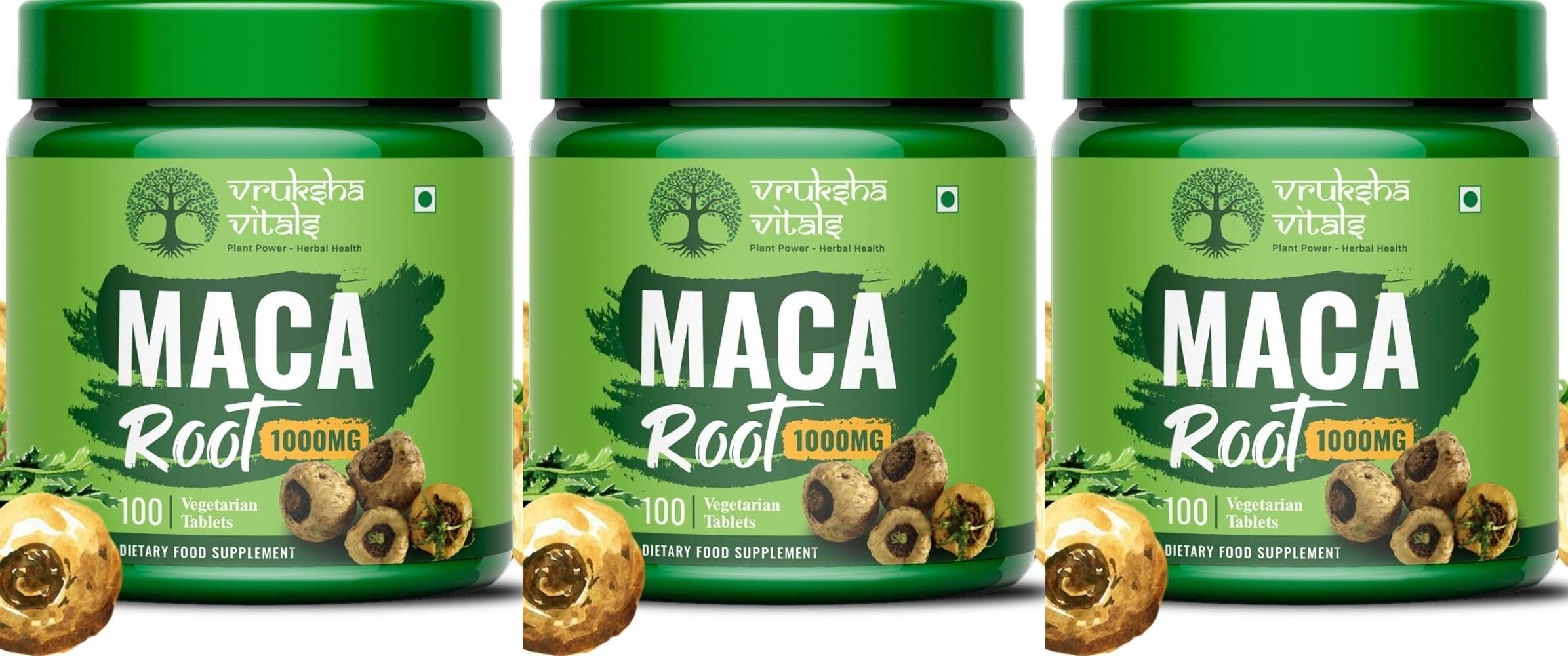 Vruksha Vitals Maca Root Extract 1000 mg per Tablet - 100 Tablets/Capsules x Pack of 3 (B0BXL4LTYQ) Amazon Price History, Amazon Price Tracker