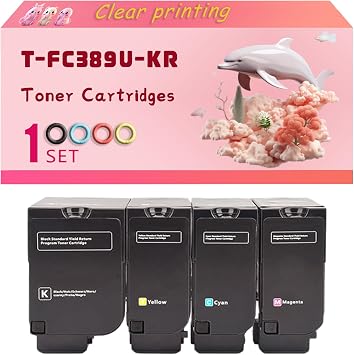 T-FC389U-KR Toner Cartridges Compatible for Toshiba E Studio 389CS 479CS Printers, High Yield 20000 Pages, Clear Bright Colors 4-Pack BK/C/M/Y