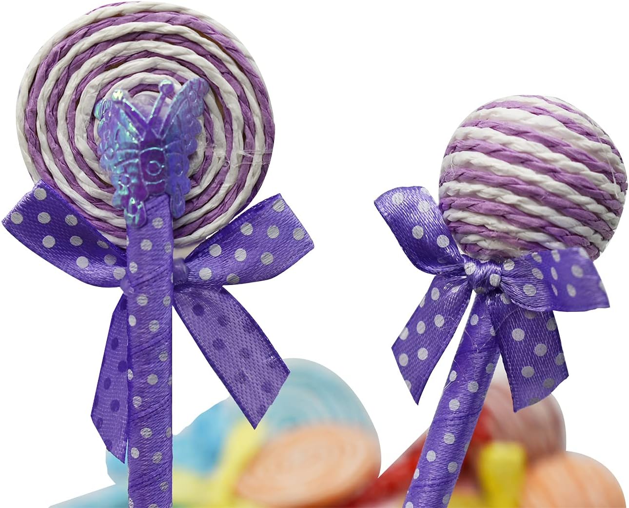 Maydahui 24 PCS Lollipop Shaped Ballpoint Pen Cute Spherical Flat Style Hand-knitted Pens Blue Ink Design for Students Girl School (Pack of 2)