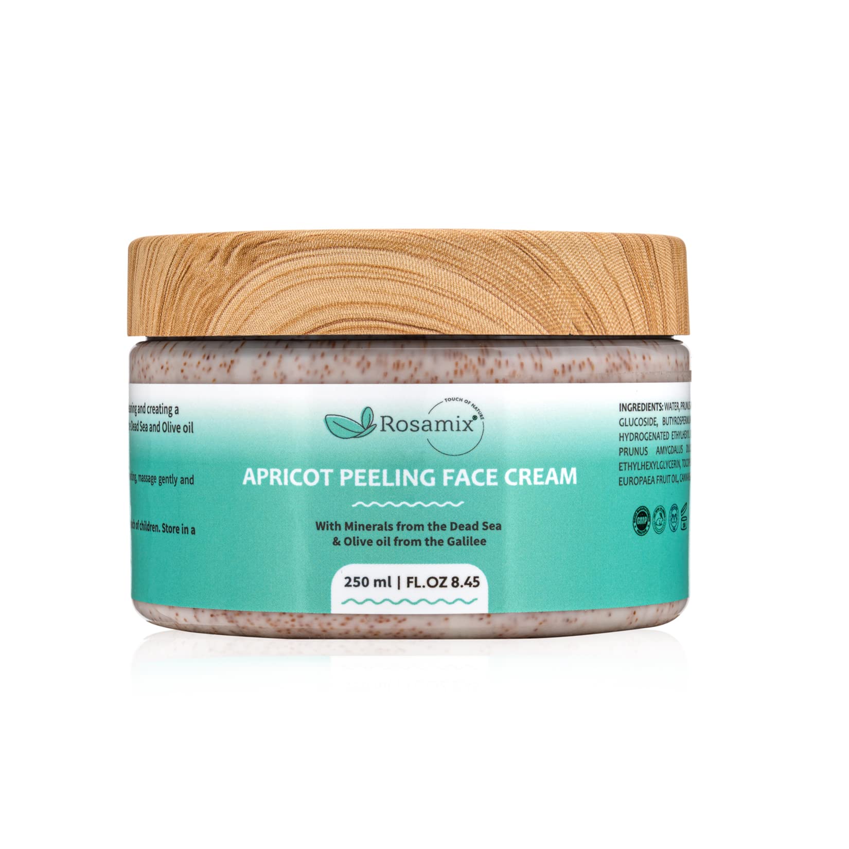 Apricot Scrub Peeling Cream - Facial Exfoliating Face Scrub with Dead Sea Minerals, Hemp Oil, & Vitamin C. Gently Peel Away Dead Skin Cells for a Radiant Complexion - Suitable for Men and Women