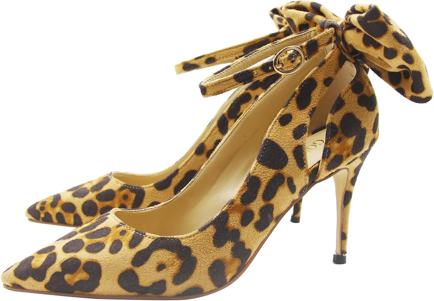 Women's Pointed Toe Ankle Strap with Bow Slingback Closed Toe Stiletto High Heels Pumps Wedding Office Work Dress Comtable Shoes