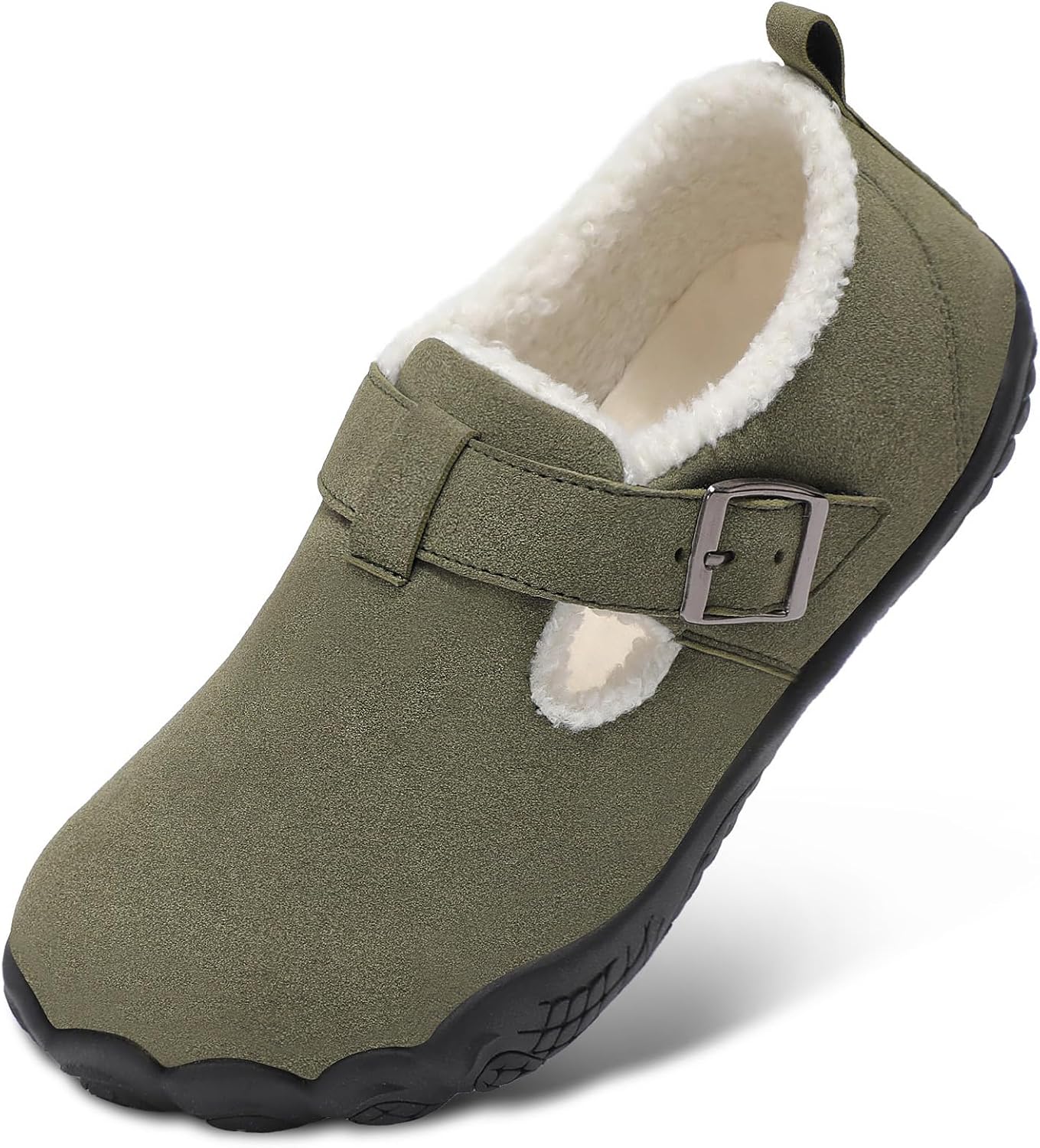  Wide Barefoot House Moccasin Slippers for Women Men Arch Support