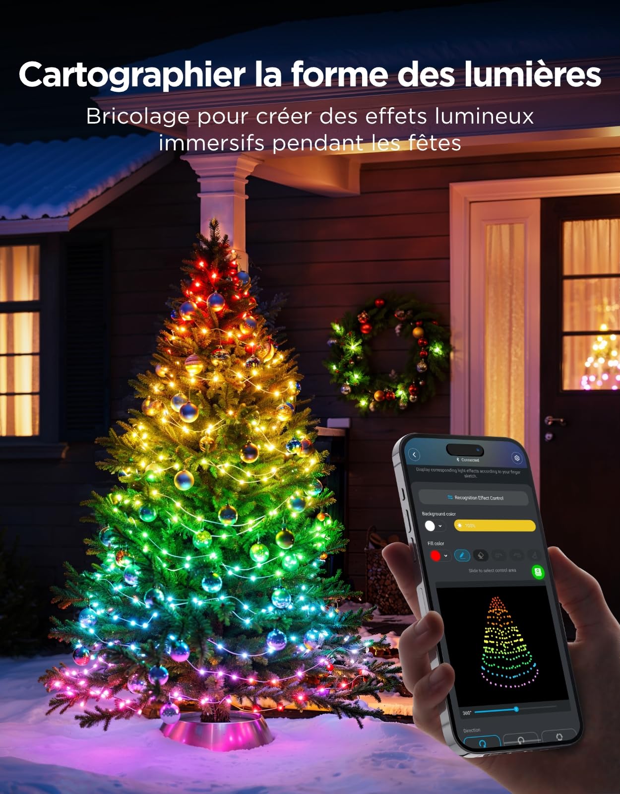 Govee RGBWIC Guirlande Lumineuse de Noël 20M, 200 LEDs, câble Transparent | plus de 130 modes de scène dynamiques, compatible avec Matter et Alexa, décorations Halloween et Noël