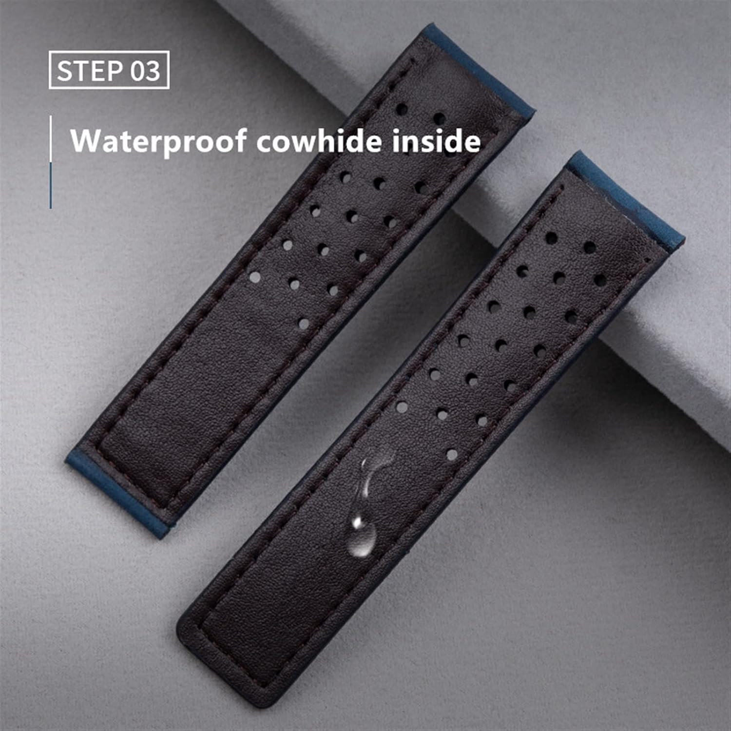 20mm 22mm 24mm Genuine Frosted Leather For F1 Watch Band Bracelet Buckle