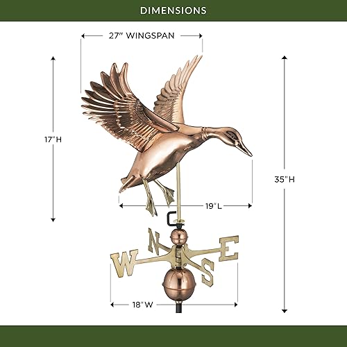 Miniatura 2 de Good Directions Landing Duck Veleta de cobre puro