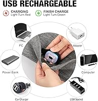 Vista 3 de MELASA Gorro LED con guantes de invierno ligeros para hombres y mujeres, sombreros de punto recargables por USB, guantes cálidos con forro polar