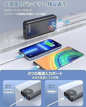 Amazon | モバイルバッテリー 大容量 40000mAh 【2024年新モデル