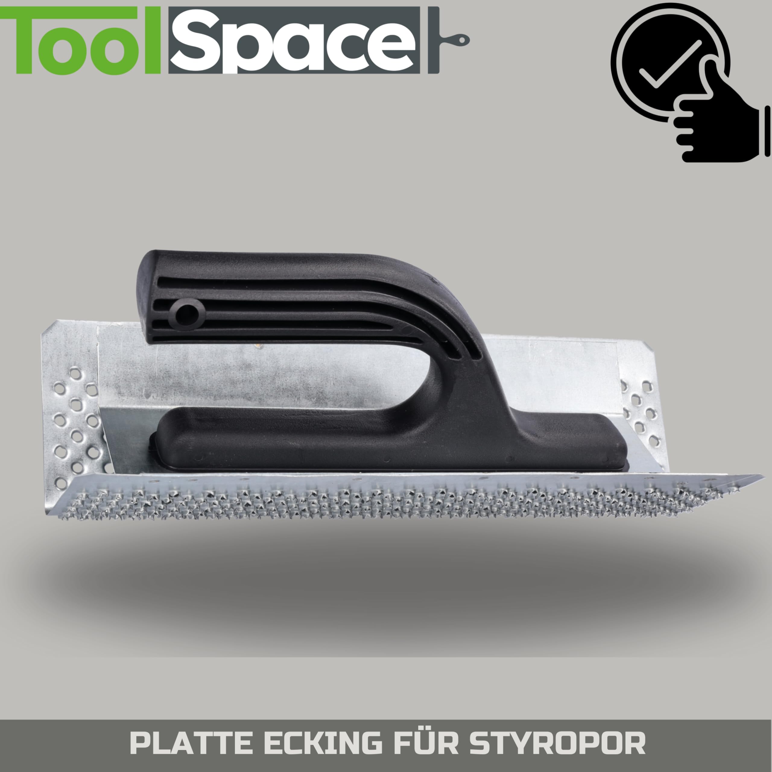 ToolSpace 1x Lima Cuadrada de Poliestireno Tabla de Lijado Lijadora 260 mm Tabla de Lima Lima de Poliestireno Raspador de Poliestireno Tabla de Rallado Plástico Galvanizado Chapa de Acero Nivelación