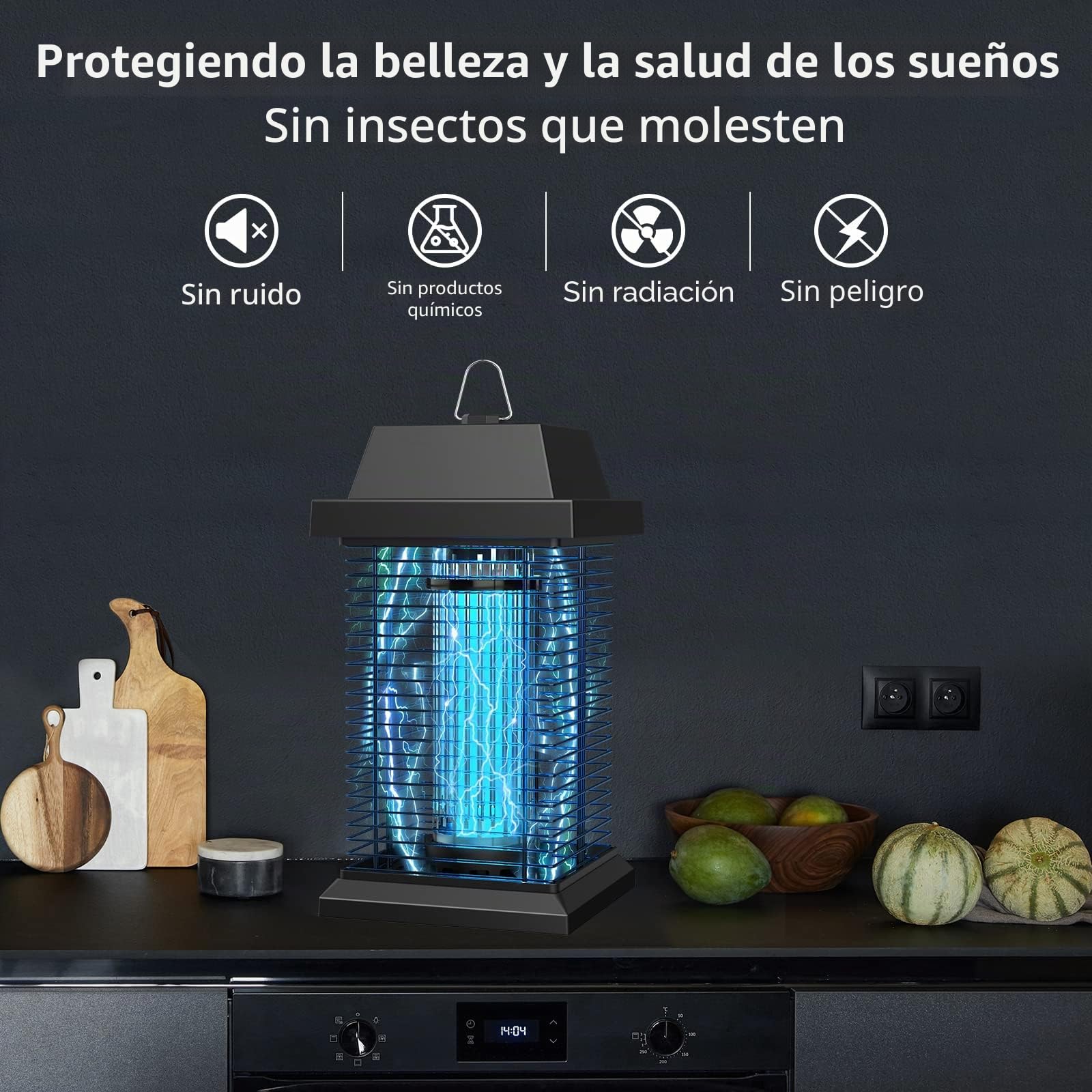 PALONE Lampara Antimosquitos 4500V 20W Mata Mosquitos Electrico UV Antinsectos Repelente Eficaz Alcance 100m² para Repelente de Mosquitos, Polillas, Moscas, Insectos