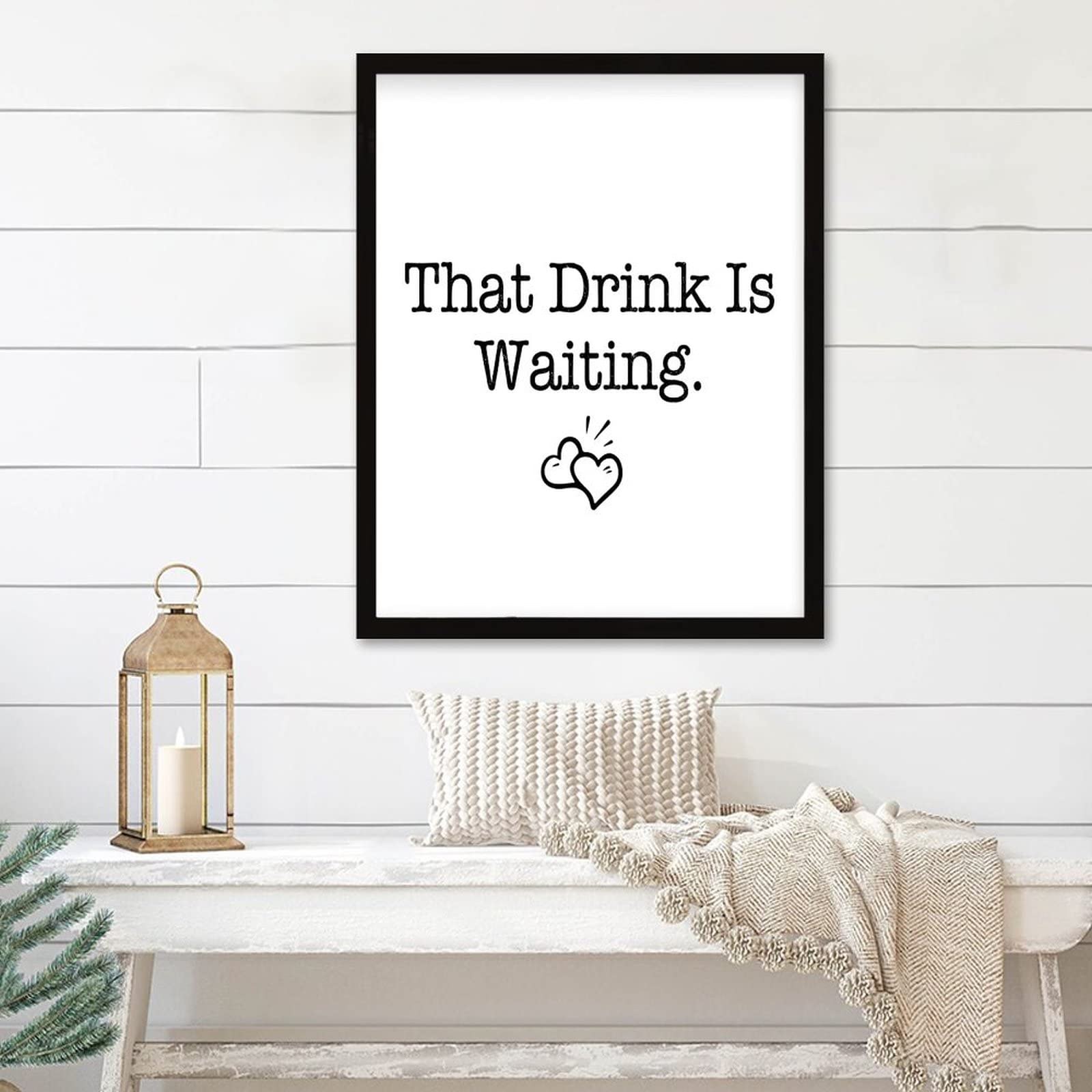Panneau de table noir encadré 40x50 cm avec citation motivation