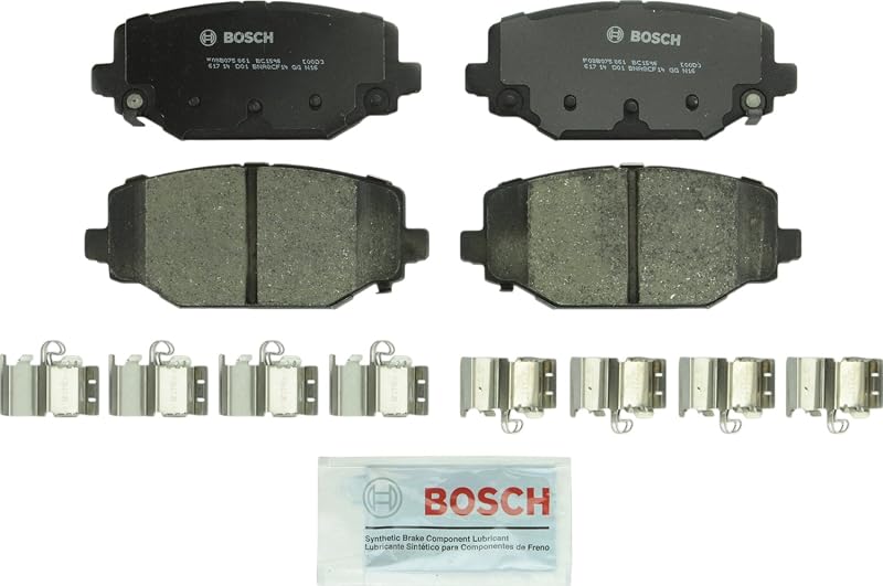Pastilhas de freio traseiras Bosch QuietCast Ceramic BC1596 para Chrysler, Dodge, RAM e Volkswagen – Jogo