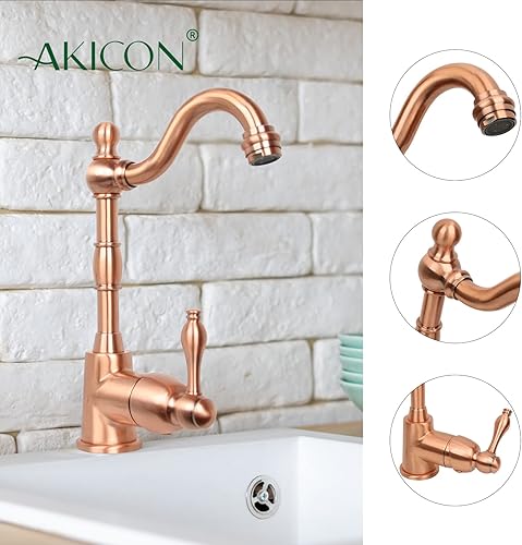 Miniatura 6 de Akicon Grifo de barra de cocina generalizado de cobre con una manija