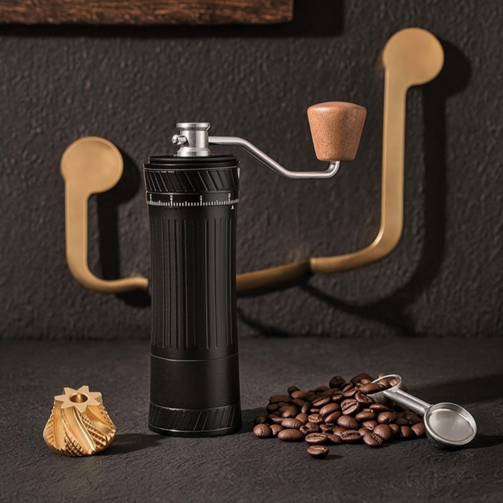Molinillo Manual para Café Manual Ajustable Molinillo para Café con Ajustes Externos Preciso Cocina, Viajes, Array, Negro Esmerilado