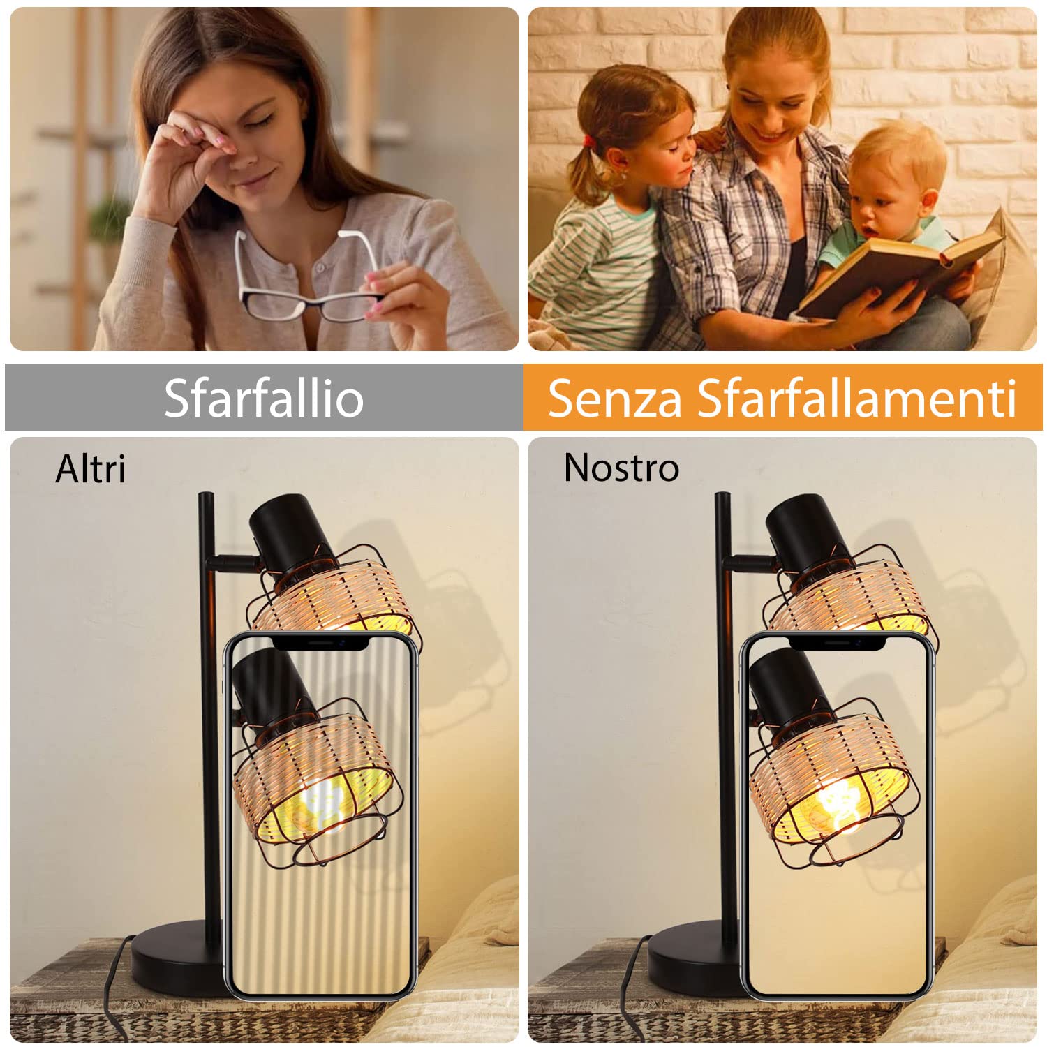 Lampadina LED E27, Dimmerabile Lampadina Vintage E27 4W (Equivalente a 40W) G80 φ80mm Edison Lampadine LED Luce Calda 2700K - Ambra, Pacco da 6