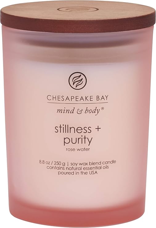 Chesapeake Bay Candle Scented Candle, Stillness + Purity (Rose Water), Medium Jar, 8