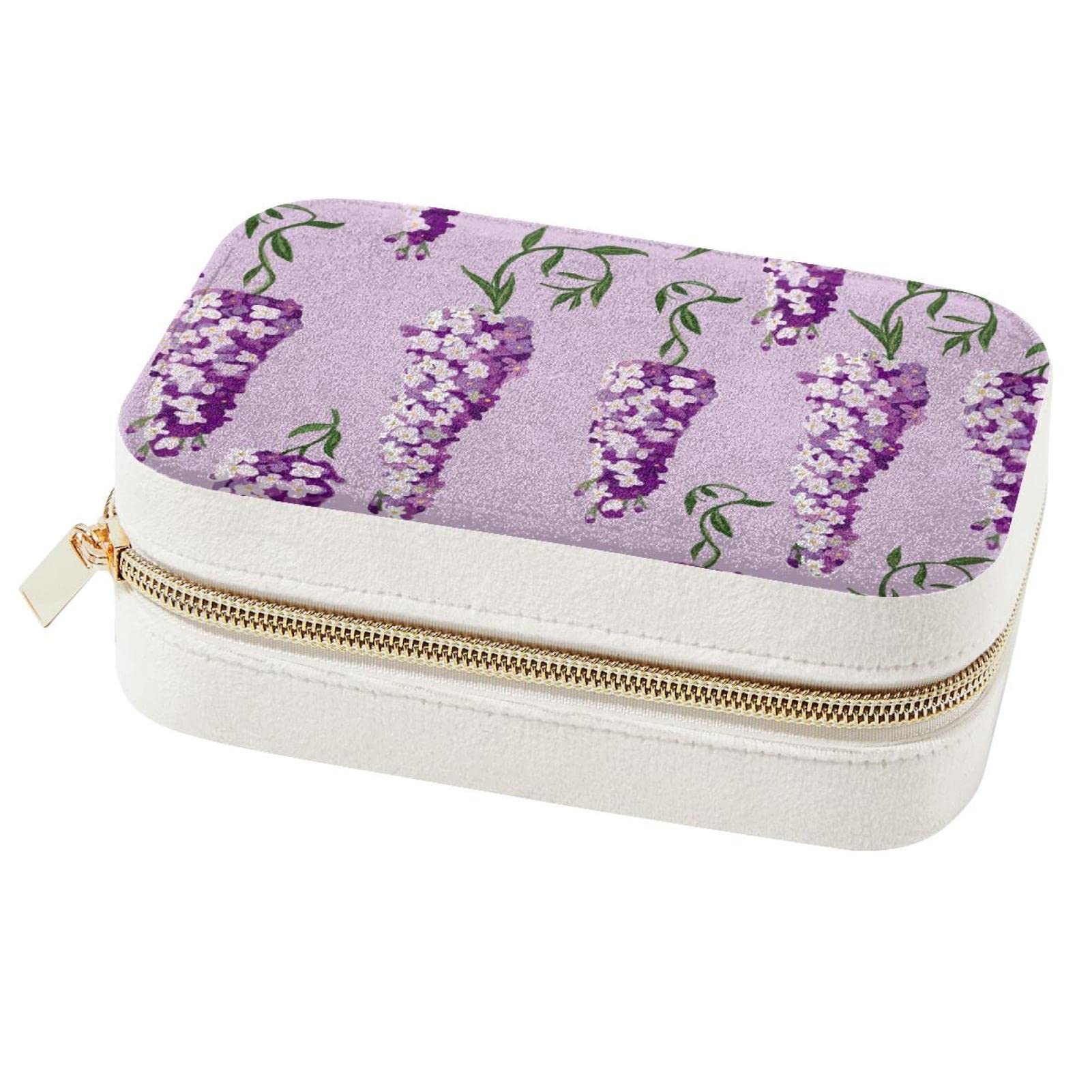Boîte à bijoux de voyage portable fleurie pour vos escapades