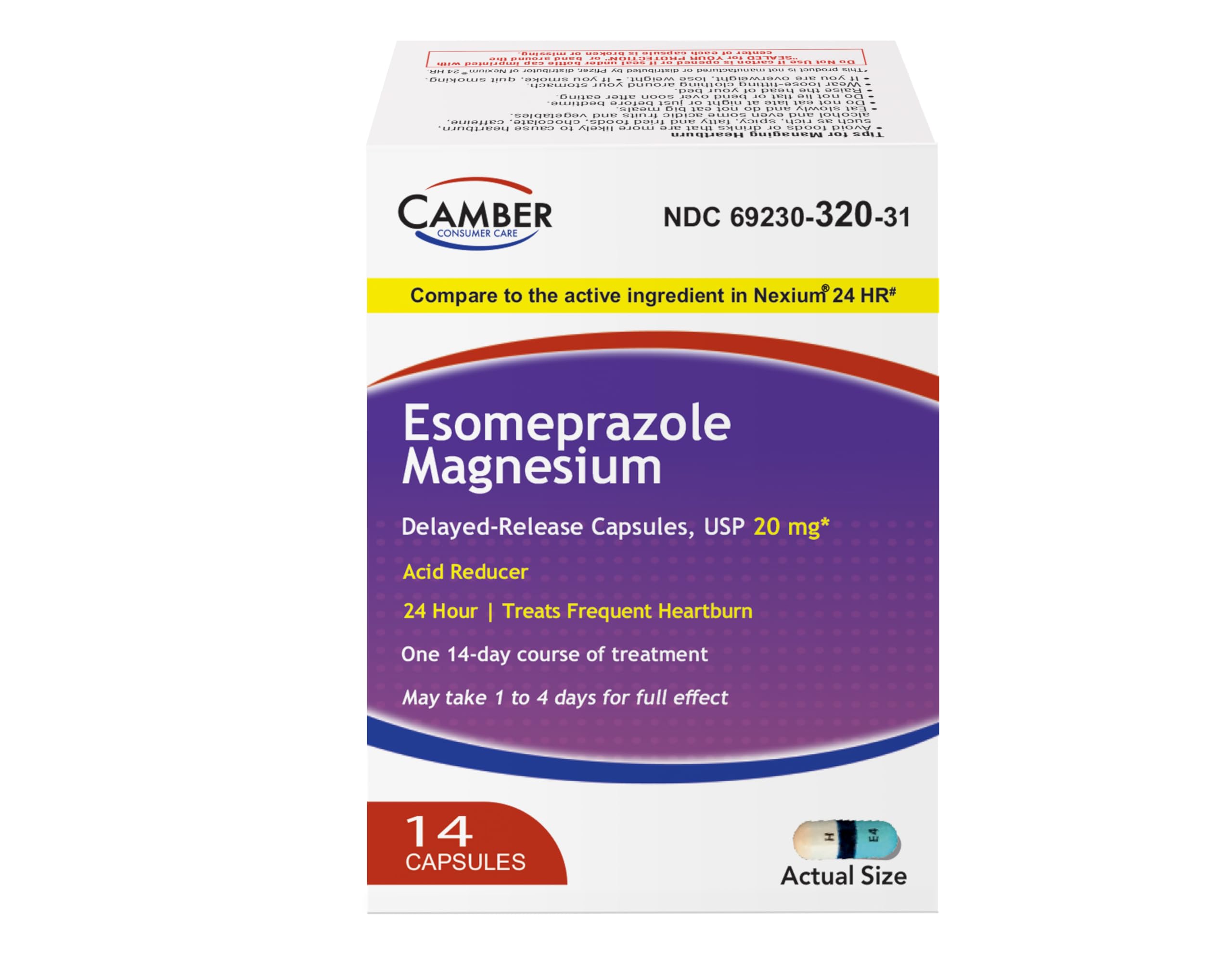 Camber Esomeprazole Magnesium USP 20mg capsules