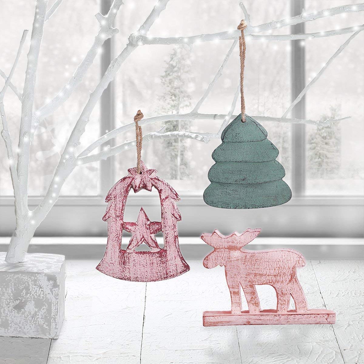 storeindya Decorazioni di Natale Ornamento da Appendere all' Albero Decorativo, Motivo: Xmas Gift (Design 3)