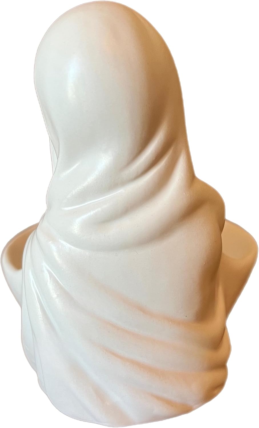 Top Brass Porcelain Rosary/Jewelry Holder - Blessed Virgin Mary/Lady of Grace Angelic Madonna Prayer Bead Necklace Tray Decor