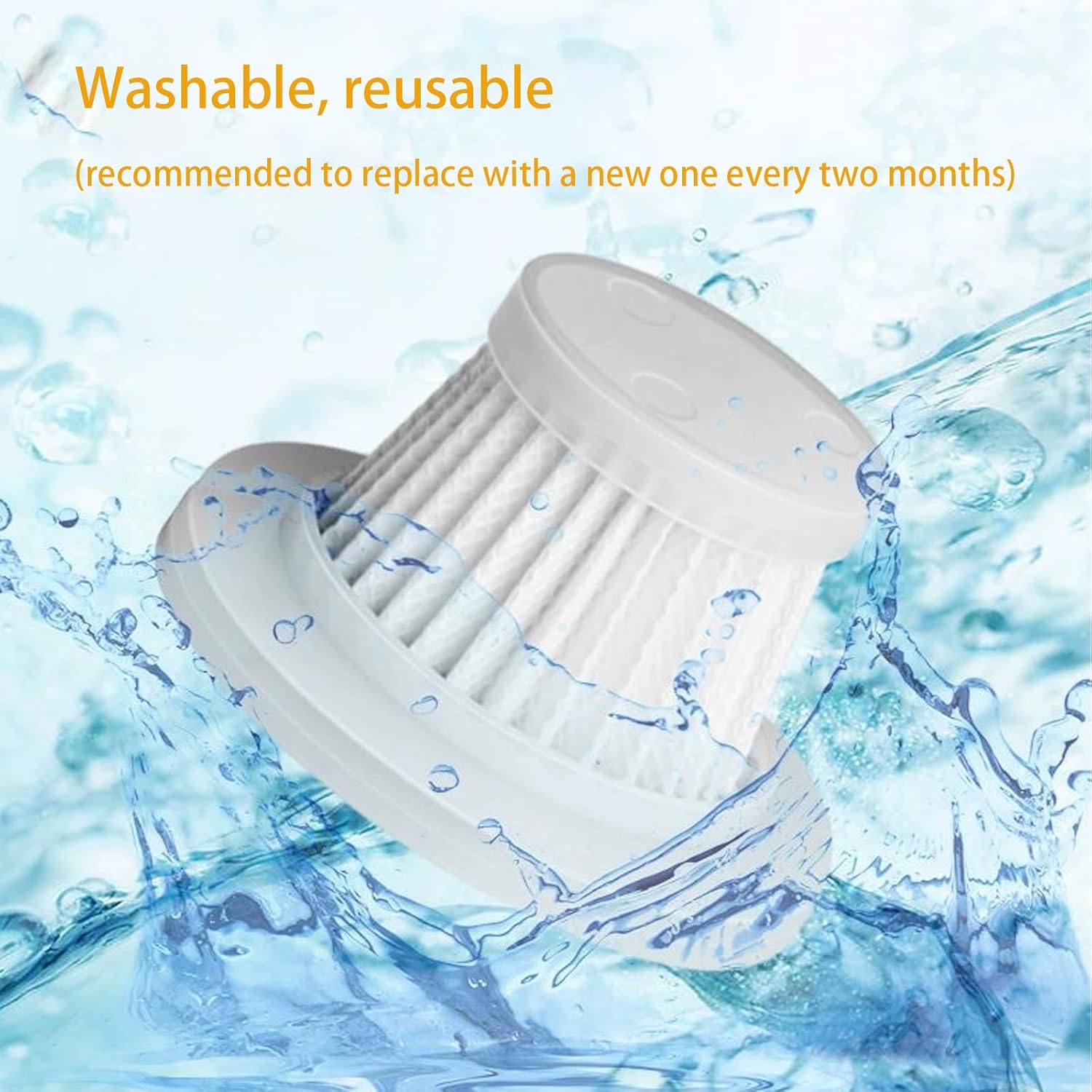 Hepa Filters Replacement compatible with UPFOX Car Vacuum Portable Cordless, Filters for LIPWUS Portable Mini Car Vacuum, 3pack Washable Filters Works on Absob AB-105 Handheld Vac. - Image 4