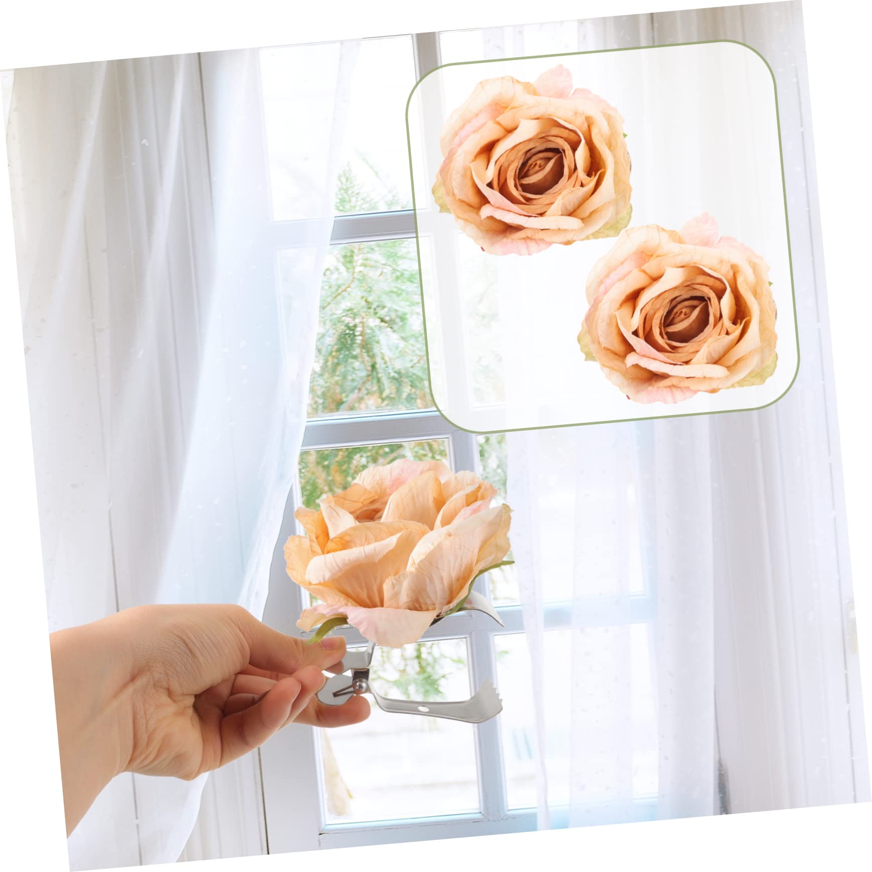 DOITOOL 10pièces Boucle De Rideau Fleurs Accessoires De Décoration Chic pour Rideaux Et Draperies Fixation Élégante Et Résistante pour Chambre Salon Bureau Design Floral pour Ambiance