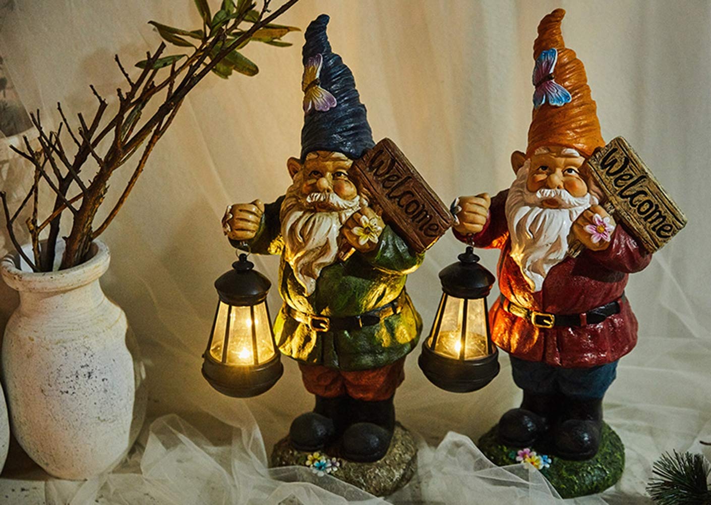 Escultura de decoración de jardín, estatua de gnomo enano, estatua de Papá Noel, estatua de resina, manualidades, jardín, patio, césped, adorno rojo bueno