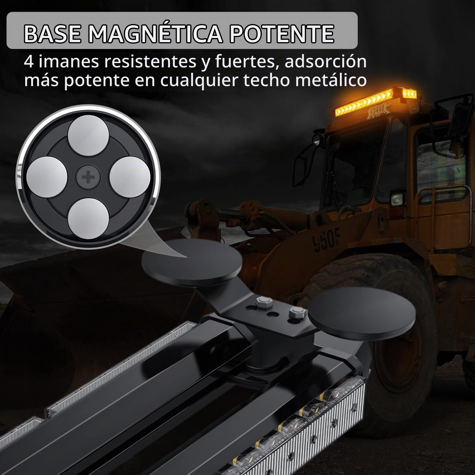 Justech 30LEDs Luz de Emergencia para Automóvil 30W 7 Patrones de Flash Luz Estroboscópica Luz de Advertencia de Techo Ámbar IP65 Impermeable con 5M Cable para 12V 24V Vehículo Remolque Camión