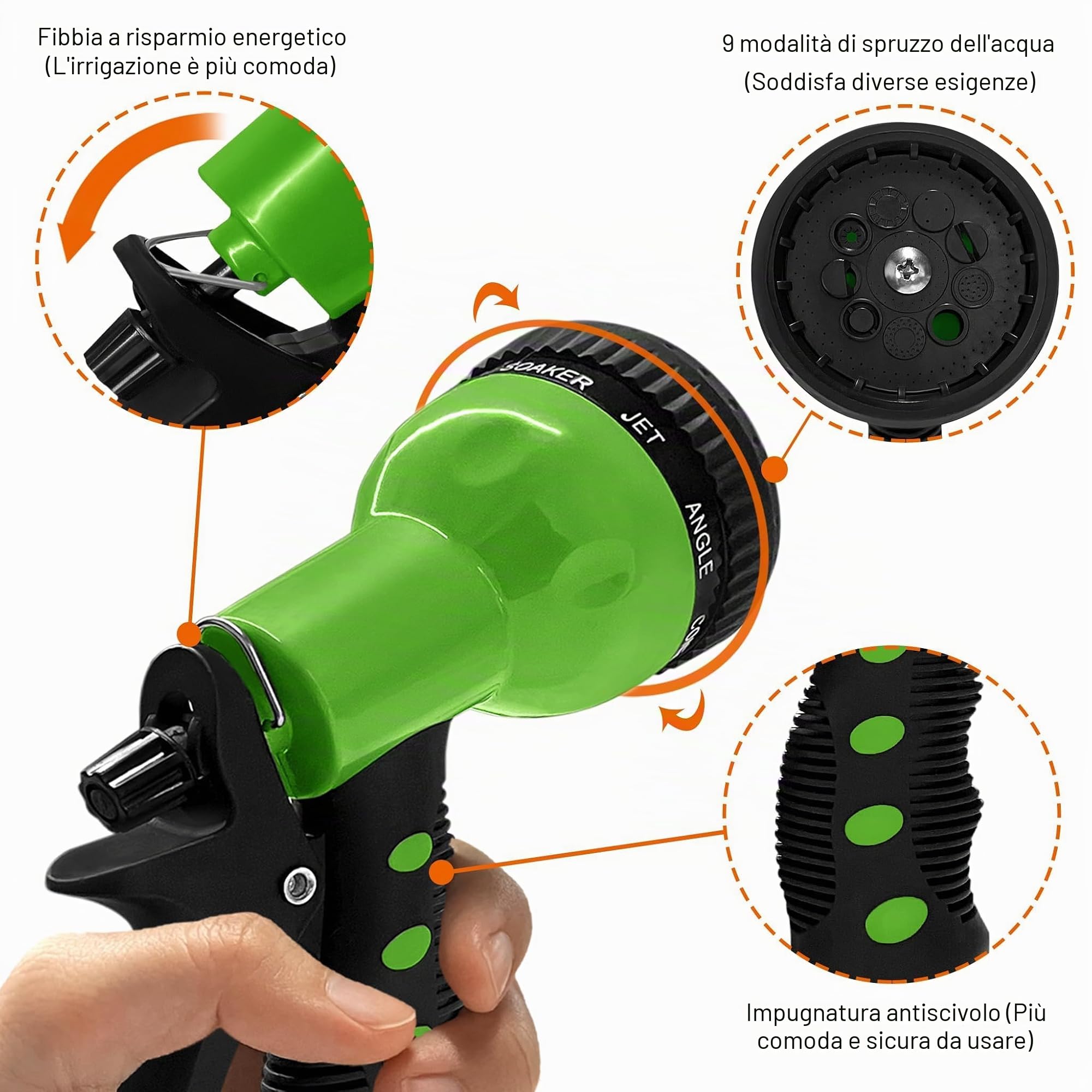 UISEBRT Avvolgitubo Acqua Automatico 20m - Supporto da parete Rotazione di 180 ° - per giardino, garage, agricoltura （20m）
