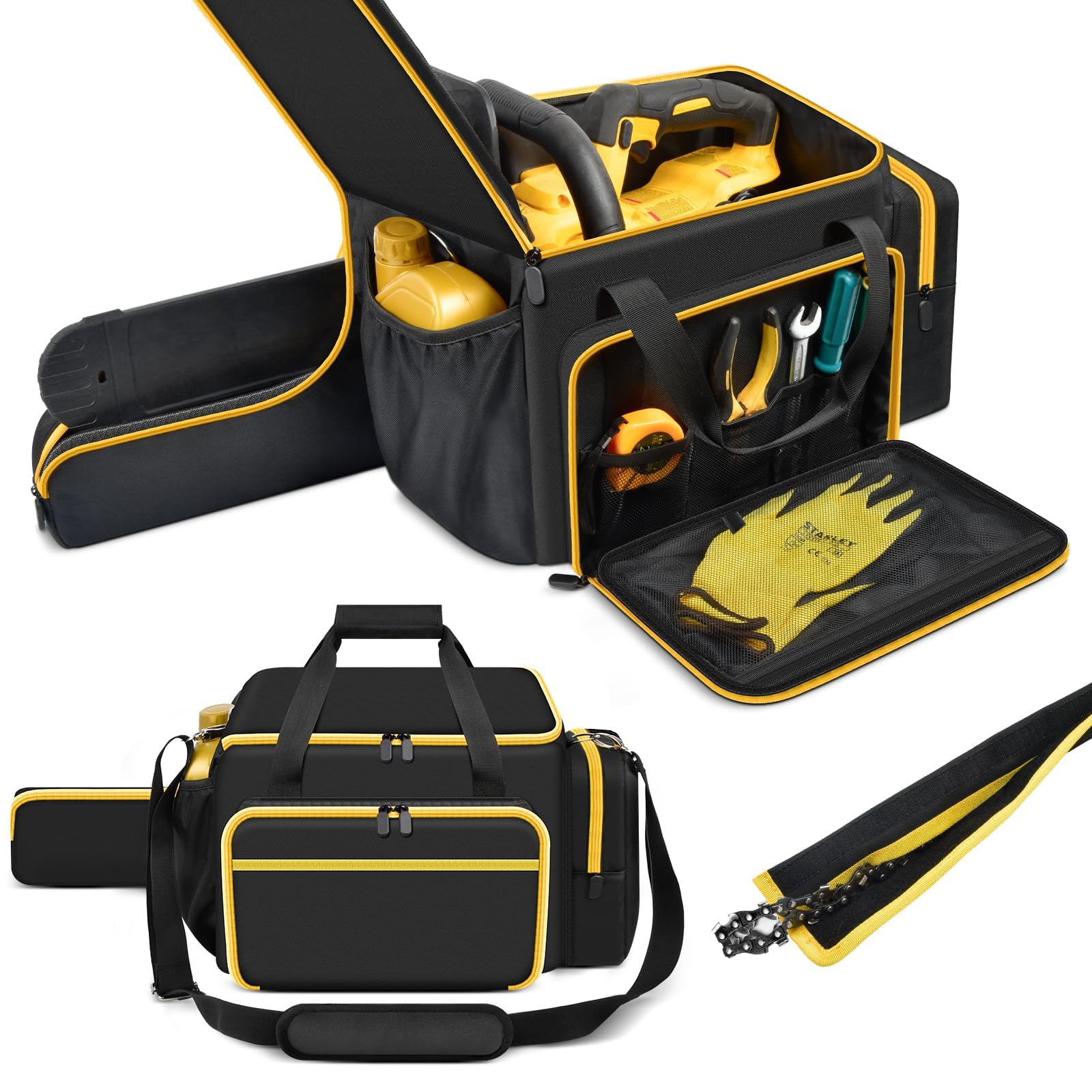 Chainsaw Case Compatible with DEWALT 20V, for EGO, for Greenworks for CRAFTSMAN 10/12 inch Chainsaw Cordless with Electric Chains Bag, Tools Storage