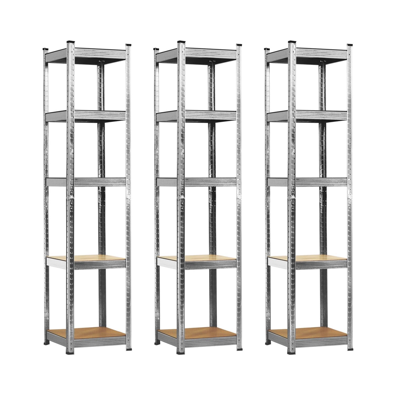 THINIA HOME Pack 3 Estanterías Modulares con 5 Baldas Ajustables 180x40x40cm 175Kg