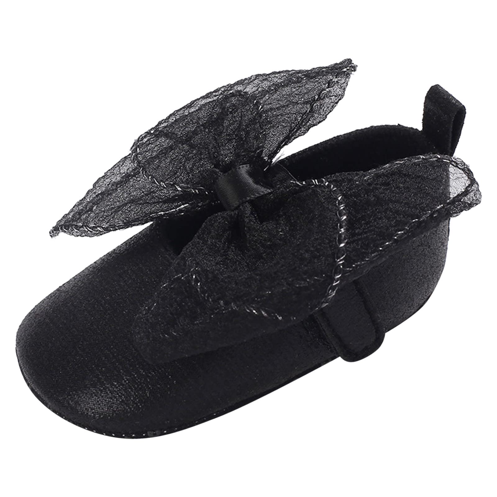 Summer Children Infant Toddler Shoes Girls Sports Flat Bottom Round Toe Ribbon Bow Hook Loop Size 4 Infant Girl Shoes (Black, 4 Infant)