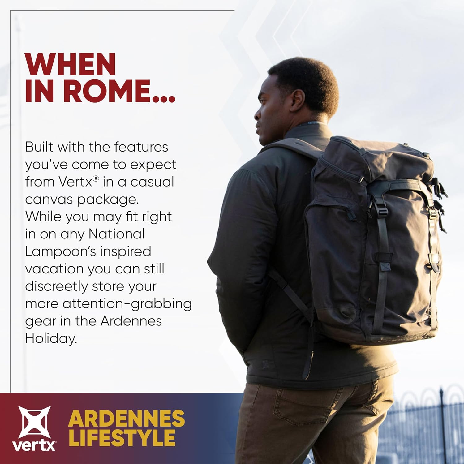 Vertx Ardennes Mens Tactical Backpack Large Molle Laptop Rucksack for Travel, Work, Outdoor Utility Gear Bag, Canvas, Holiday Ash Grey : Sports & Outdoors
