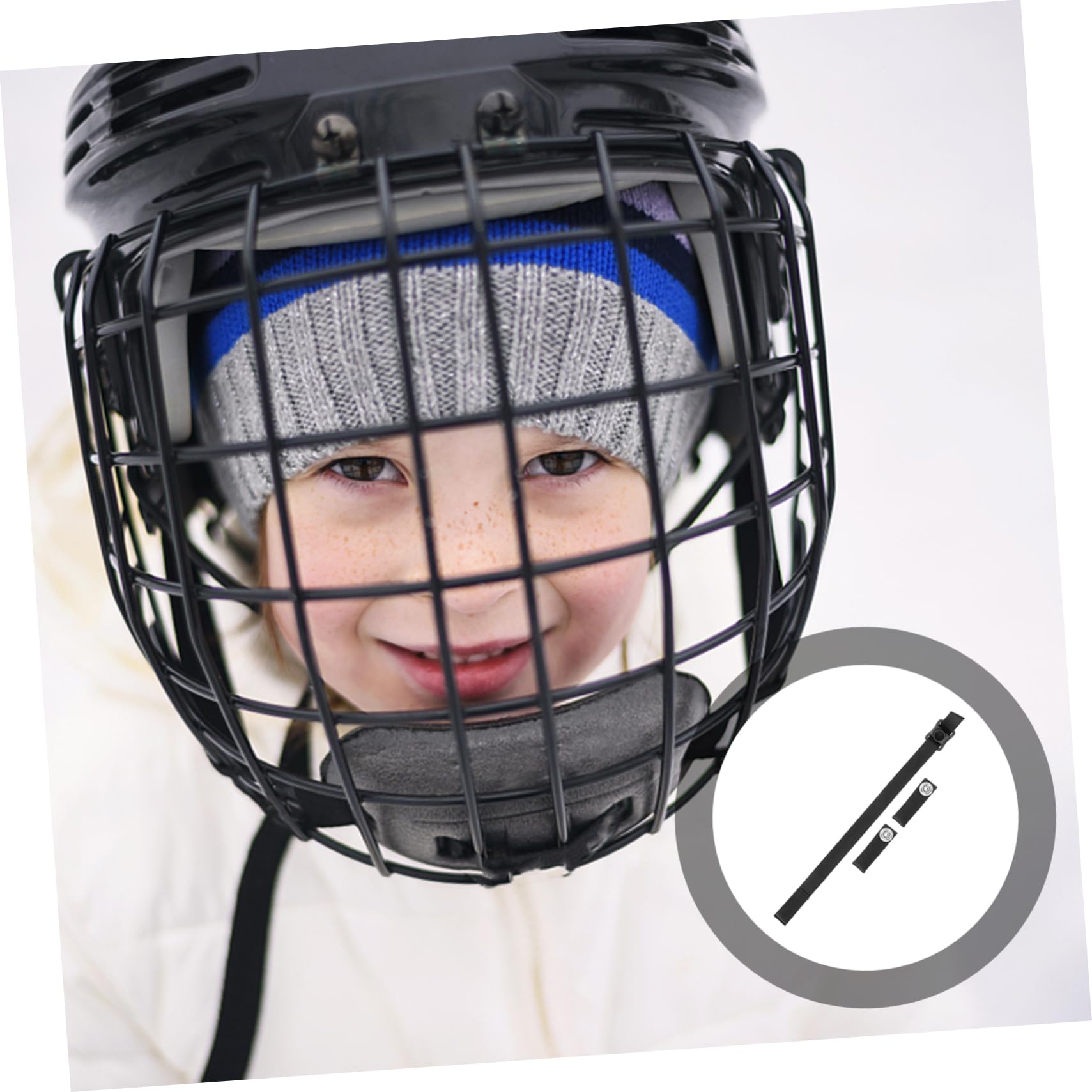 ibasenice Accesorios de Casco Deportes Casco de Hockey Juvenil mentón Correa de Barbilla para Casco de Hockey Correas de Barbilla para Casco de Hockey Poliéster Black