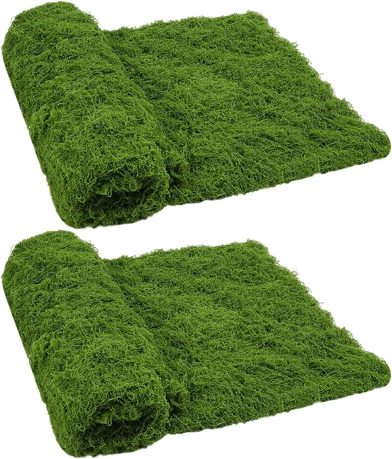 OLYCRAFT 2Pcs Fake Moss for Crafts 39x39 Inch Artificial Mosses Mat Square Fake Mosses Artificial Moss for Decorating Faux Grass for DIY Table Centerpieces Wedding Party Wall Roof Garden Decoration