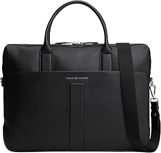 Tommy Hilfiger TH RELAXED COMPUTER BAG AM0AM13655 Men’s Computer Bag, Black (Black), One Size, Black (Black), One Size