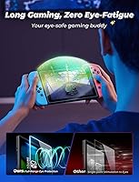 Vista 3 de MAGIC JOHN Paquete de 2 protectores de pantalla para Nintendo Switch (2017, 6.2 pulgadas), protección ocular, bloqueo de luz azul, transparente HD