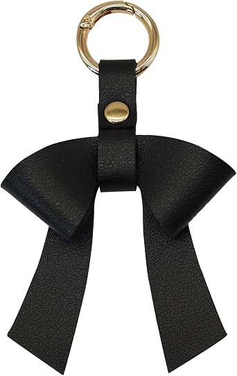 Leather Bow Keychain for Car Keys Bag Handbag Purse Thanks Gift,Elegant Cute Bow Accessory for Women