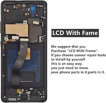 AMOLED for Samsung Galaxy S21 Ultra 5G Screen Replacement with Frame for Samsung S21 Ultra Screen Replacement kit SM-G998u G998a G998w LCD Touch Display digitizer with Tools Black
